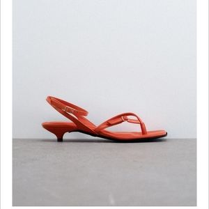 Zara leather kitten heels